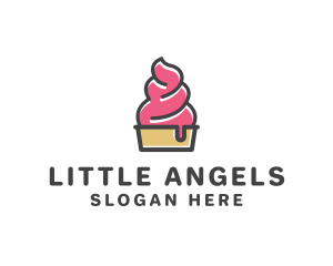 Strawberry Yogurt Dessert logo design