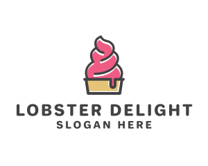 Strawberry Yogurt Dessert logo design