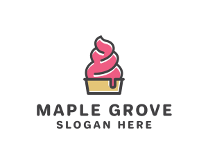 Strawberry Yogurt Dessert logo design