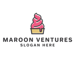 Strawberry Yogurt Dessert logo design