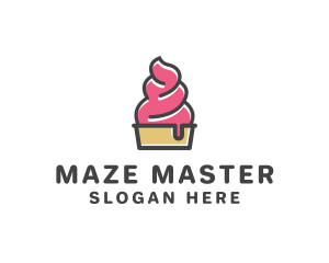 Strawberry Yogurt Dessert logo design