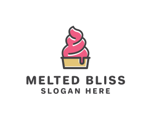 Strawberry Yogurt Dessert logo design