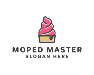 Strawberry Yogurt Dessert logo design