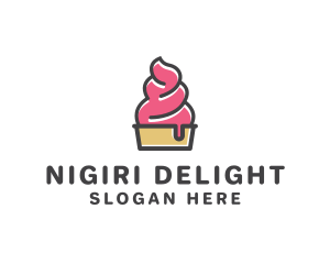 Strawberry Yogurt Dessert logo design