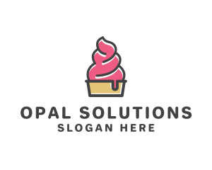 Strawberry Yogurt Dessert logo design