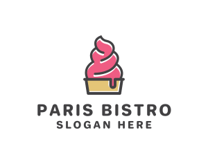 Strawberry Yogurt Dessert logo design