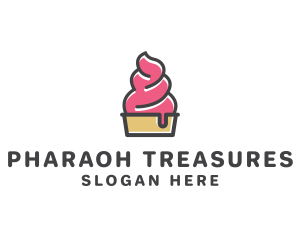 Strawberry Yogurt Dessert logo design