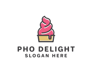 Strawberry Yogurt Dessert logo design