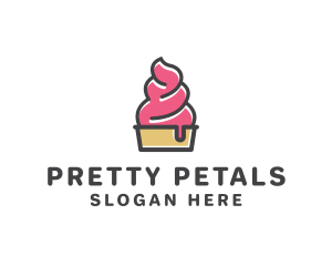 Strawberry Yogurt Dessert logo design