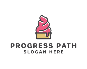 Strawberry Yogurt Dessert logo design