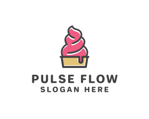 Strawberry Yogurt Dessert logo design