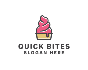 Strawberry Yogurt Dessert logo design