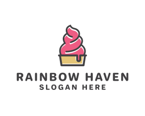 Strawberry Yogurt Dessert logo design