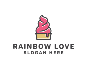 Strawberry Yogurt Dessert logo design