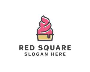 Strawberry Yogurt Dessert logo design