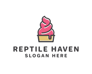 Strawberry Yogurt Dessert logo design