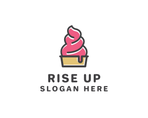 Strawberry Yogurt Dessert logo design