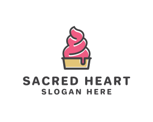 Strawberry Yogurt Dessert logo design