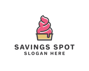 Strawberry Yogurt Dessert logo design