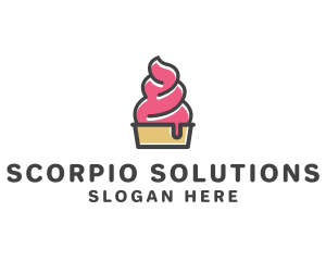 Strawberry Yogurt Dessert logo design