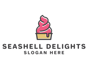 Strawberry Yogurt Dessert logo design