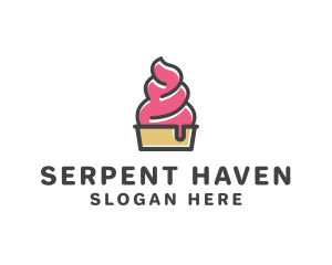 Strawberry Yogurt Dessert logo design