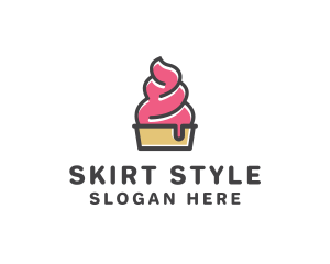 Strawberry Yogurt Dessert logo design