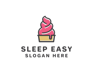 Strawberry Yogurt Dessert logo design