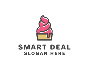 Strawberry Yogurt Dessert logo design