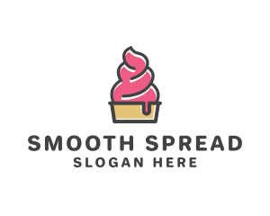 Strawberry Yogurt Dessert logo design