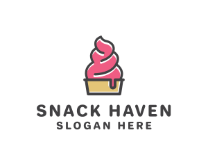 Strawberry Yogurt Dessert logo design