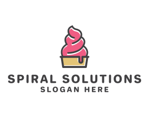 Strawberry Yogurt Dessert logo design