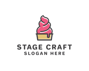 Strawberry Yogurt Dessert logo design