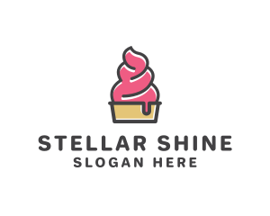 Strawberry Yogurt Dessert logo design