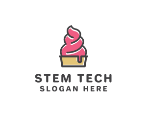 Strawberry Yogurt Dessert logo design