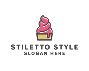 Strawberry Yogurt Dessert logo design