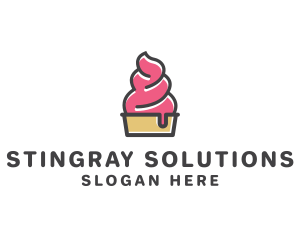 Strawberry Yogurt Dessert logo design