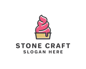 Strawberry Yogurt Dessert logo design