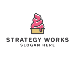 Strawberry Yogurt Dessert logo design