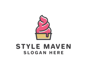 Strawberry Yogurt Dessert logo design