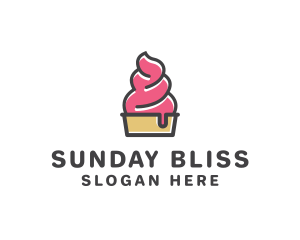 Sunday - Strawberry Yogurt Dessert logo design