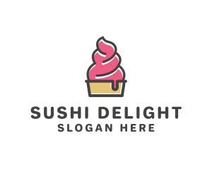 Strawberry Yogurt Dessert logo design