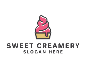 Strawberry Yogurt Dessert logo design