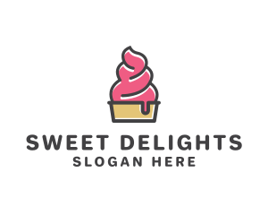 Dessert - Strawberry Yogurt Dessert logo design