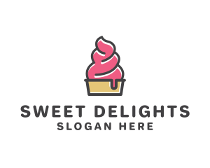 Strawberry Yogurt Dessert logo design