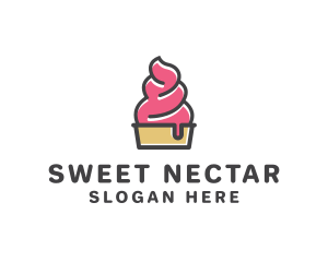 Strawberry Yogurt Dessert logo design