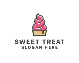 Strawberry Yogurt Dessert logo design