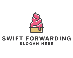 Strawberry Yogurt Dessert logo design