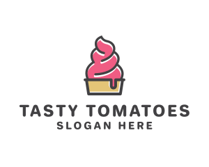 Strawberry Yogurt Dessert logo design