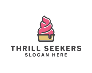 Strawberry Yogurt Dessert logo design